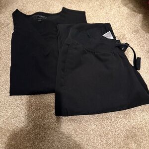 Black Mandala Scrubs set XXS top and XSP joggers